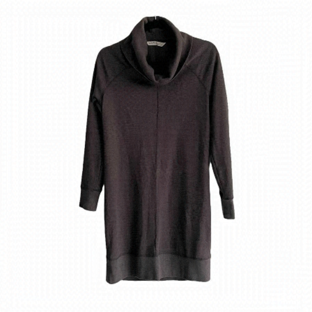 WOOLRICH Cowl Neck Thermal Waffle Midi Dress Grey S